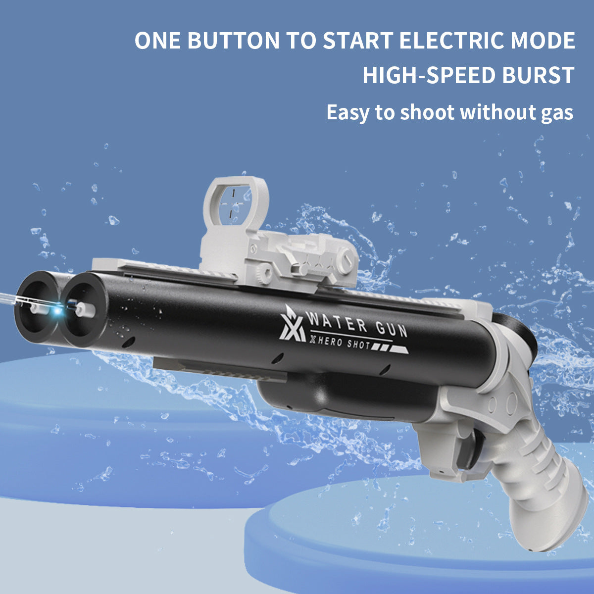 2023 Amazon Tiktok Electric Water Gun Toy Double-shot Hole Continuous Hair Automatic Water Playing Gun Glock